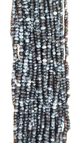 High-Quality Faceted Snowflake Obsidian Beads