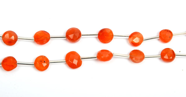 Carnelian Puffy Coin Beads