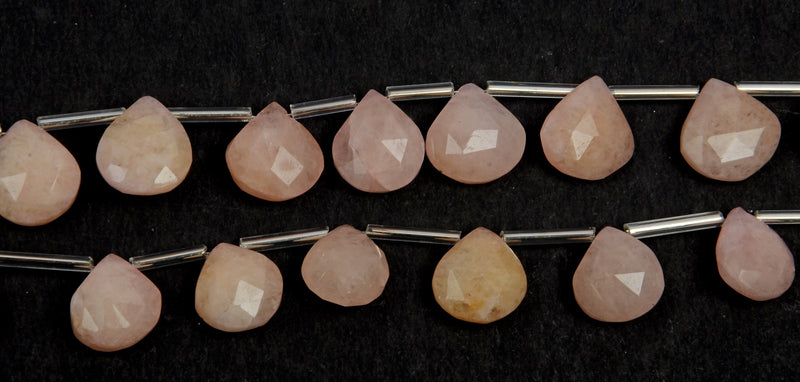 Faceted Morganite Heart Bead Strand, DIY Jewelry Making (8 inch)