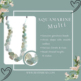Multi Aquamarine Onion Bead Strand