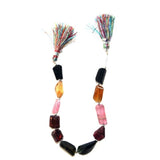 Multi Tourmaline Faceted Tumble Strand - Natural Semi-Precious Gemstone - 51, 56, 60, 64, 90, 97, 101, 108 Carats - Various Sizes
