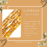Citrine AB Coated Rondelle Gemstone Beads