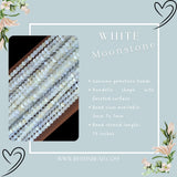 White Moonstone Rondelle Gemstone Beads