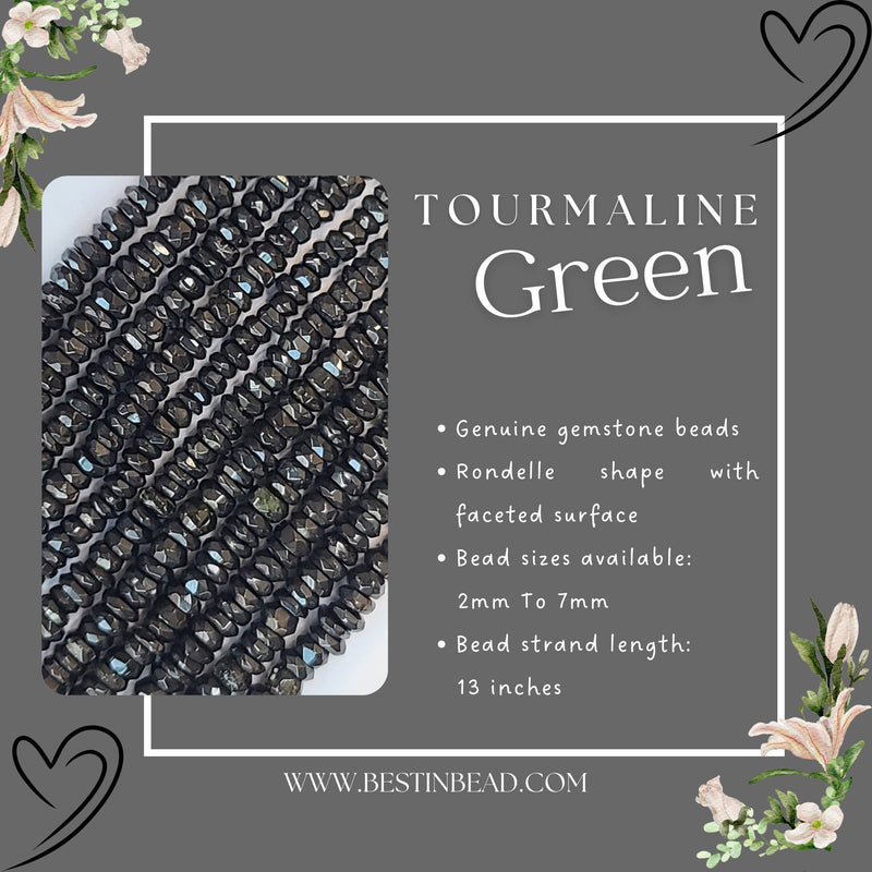 Green Tourmaline Gemstone Bead Strand