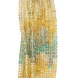 Rondelle Shaped Yellow Fluorite Shaded Gemstone Beads
