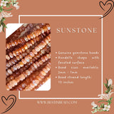 Sunstone Rondelle Gemstone Beads