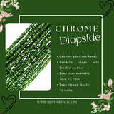 Chrome Diopside Rondelle Gemstone Beads