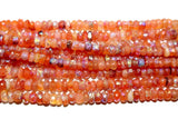 Rondelle Shaped Carnelian AB Coated Light Gemstone Beads