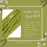 Zircon Peridot Rondelle Gemstone Beads