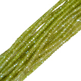 Rondelle Shaped Zircon Peridot Gemstone Beads