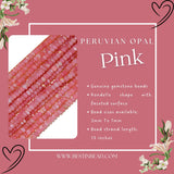 Pink Peruvian Opal Rondelle Gemstone Beads