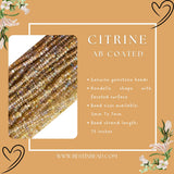 Semi Precious Gemstone Beads - Citrine AB Coated