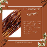 Hessonite Garnet Rondelle Gemstone Beads
