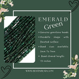 Emerald Green Rondelle Gemstone Beads