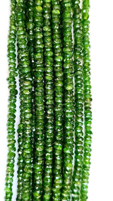 Rondelle Shaped Chrome Diopside Gemstone Beads