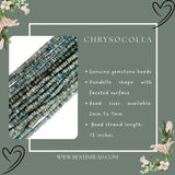 Chrysocolla Rondelle Gemstone Beads