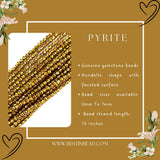 Pyrite Natural Gold Coated Rondelle Gemstone Beads