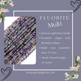 Multi Fluorite Rondelle Gemstone Beads