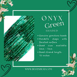Green Onyx Shaded Rondelle Gemstone Beads