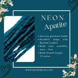Neon Apatite Rondelle Gemstone Beads