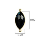 Boho Chic Black Onyx Bezel Pendant - Handcrafted Gemstone Necklace with 24kt Gold Plating