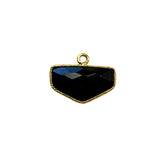 Boho Chic Black Onyx Bezel Pendant - Handcrafted Gemstone Necklace with 24kt Gold Plating