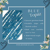 Blue Topaz Rondelle Gemstone Beads