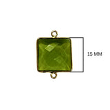 Boho Chic Peridot Bezel Pendant - Handcrafted Gemstone Necklace with 24kt Gold Plating