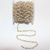 Aquamarine 5-6MM Gold Rosary Chain - Jewelry Making Supplies for Necklace, Bracelet, Earring, Anklet - Beaded Gemstone Rosary