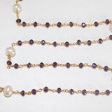 Gold Beaded Gemstone Necklace