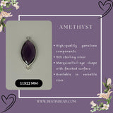 Boho Chic Amethyst Bezel Pendant - Handcrafted Gemstone Necklace in 925 Sterling Silver with Stunning Finishes