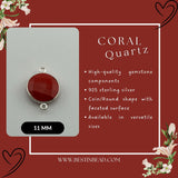 Boho Chic Coral Bezel Pendant - Handcrafted Gemstone Necklace in 925 Sterling Silver with Stunning Finishes
