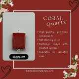 Boho Chic Coral Bezel Pendant - Handcrafted Gemstone Necklace in 925 Sterling Silver with Stunning Finishes