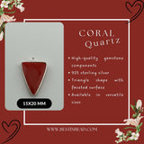Boho Chic Coral Bezel Pendant - Handcrafted Gemstone Necklace in 925 Sterling Silver with Stunning Finishes