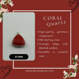 Boho Chic Coral Bezel Pendant - Handcrafted Gemstone Necklace in 925 Sterling Silver with Stunning Finishes