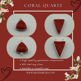 Boho Chic Coral Bezel Pendant - Handcrafted Gemstone Necklace in 925 Sterling Silver with Stunning Finishes