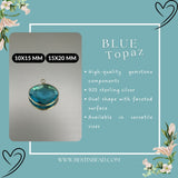 Blue Topaz Sterling Silver Pendant – Handcrafted Bezel Gemstone