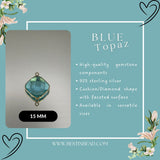 Boho Chic Blue Topaz Bezel Pendant - Handcrafted Gemstone Necklace in 925 Sterling Silver with Stunning Finishes