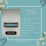 Boho Chic Blue Topaz Bezel Pendant - Handcrafted Gemstone Necklace with 24kt Gold Plating