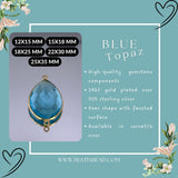 Boho Blue Topaz Pendant – 24kt Gold Plated Gemstone Necklace