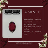 Boho Garnet Sterling Silver Pendant – Gemstone Bezel Necklace