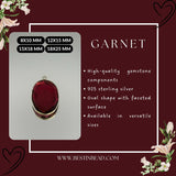Boho Garnet Sterling Silver Pendant – Gemstone Bezel Necklace