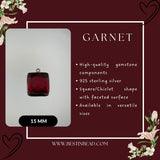 Boho Chic Garnet Bezel Pendant - Handcrafted Gemstone Necklace in 925 Sterling Silver with Stunning Finishes