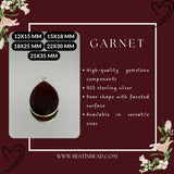 Garnet Bezel Pendant – 925 Sterling Silver Boho Necklace