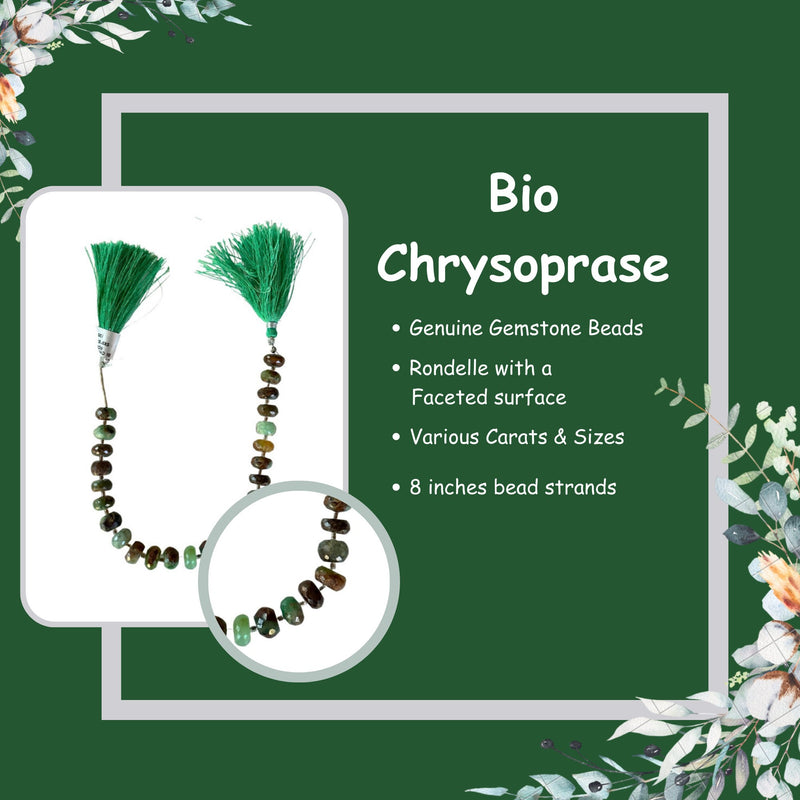 Bio Chrysoprase Rondelle Bead Strand