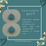 Boho Chic Chalcedony Blue Bezel Pendant - Handcrafted Gemstone Necklace in 925 Sterling Silver with Stunning Finishes