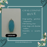 Boho Chic Chalcedony Blue Bezel Pendant - Handcrafted Gemstone Necklace in 925 Sterling Silver with Stunning Finishes