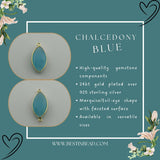 Chalcedony Blue Marquise/Evil Eye Pendant - Boho Chic Gemstone Necklace with 24kt Gold Elegance