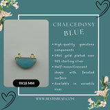 Chalcedony Blue Moon/Crescent Pendant - Boho Chic Gemstone Necklace with 24kt Gold Elegance