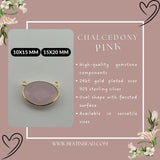 Pink Chalcedony Oval Pendant - Boho Chic Gemstone Necklace with 24kt Gold Elegance